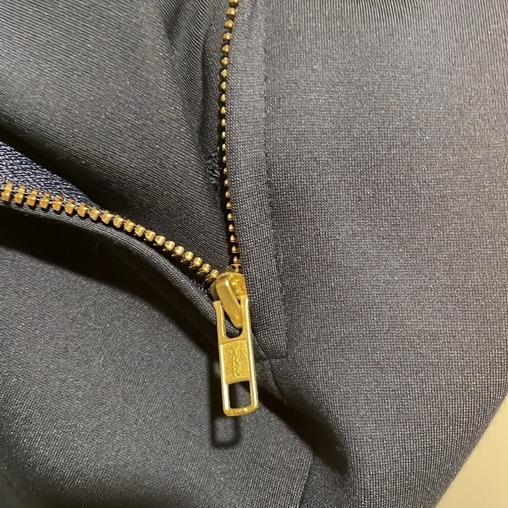🌟Host Pick🌟 Vilagallo Navy Blue Front Seam Detachable Real Rabbit Hem Size 38 - Picture 10 of 10